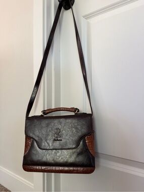 Vintage Bellerose Brown Two-Tone Leather Messenger Bag